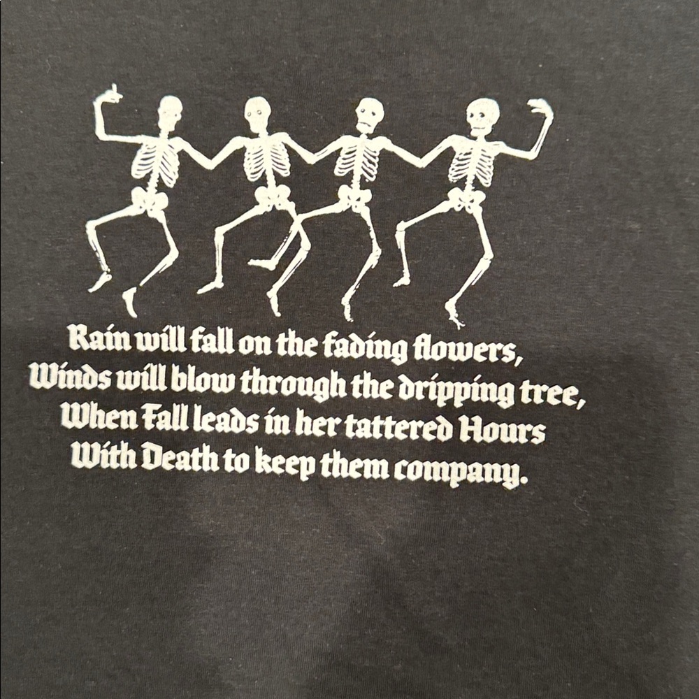 Vitriol Dancing Skeleton Lyrics Tee Shirt Men’s Size Extra Large